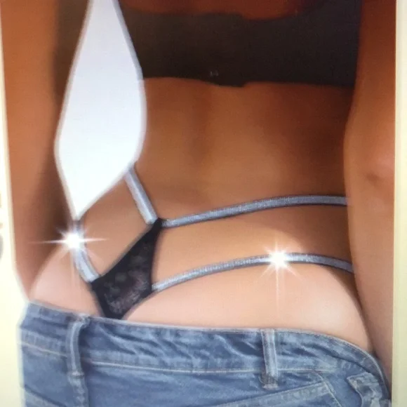 Lace Glitter Tape Thongs Panty- 6 Pair sold as 1 set Size Medium - Picture 4 of 10